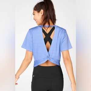 Fabletics Women’s Eco-Conscious Twist Back Short-Sleeve Tee Riviera Medium NWT